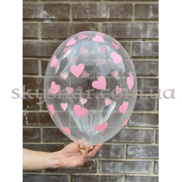 Гелієві кульки "Серця рожеві та червоні на прозорому" (35 см)  – фото 11