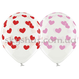 Опция Гелієві кульки "Серця рожеві та червоні на прозорому" (35 см)  – фото 10
