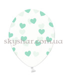 Гелієві кульки "Серця блакитні та м'ятні на прозорому" (35 см)  – фото 4