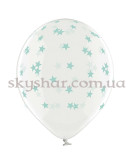 Гелієві кульки "Зірки м'ятні на прозорому" (35 см)  – фото 2