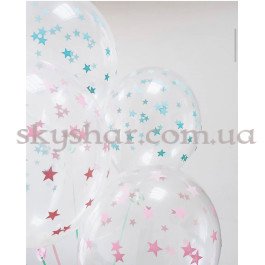 Гелієві кульки "Зірки рожеві на прозорому" (35 см)  – фото 5
