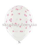 Гелієві кульки "Зірки рожеві на прозорому" (35 см)  – фото 2