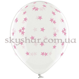 Опция Гелієві кульки "Зірки рожеві на прозорому" (35 см)  – фото 4