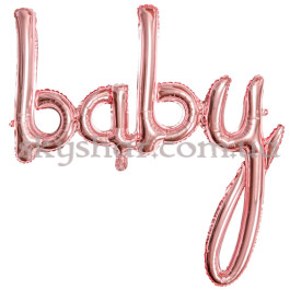 Опция Фольгированные шары-буквы "Baby" розовое золото Воздух – фото 4