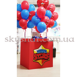 Коробка сюрприз с шарами "Brawl Stars" ЗВЕЗДА Красная (Бравл Старс) – фото 21