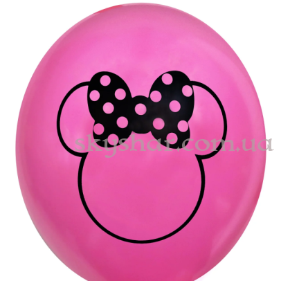 Гелієві кульки "Мінні Маус на малиновому" (30 см)  – фото 1