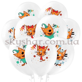 Гелієві кульки "Три Коти на білому" (35 см)  – фото 4