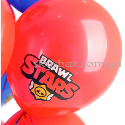 Гелієві кульки "Brawl Stars (Бравл Старс) Емблема на червоному" (35 см) – фото 1