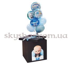 Опция Коробка сюрприз с шарами "Boss Baby" – фото 3 Опция Коробка сюрприз с шарами "Boss Baby" – фото 3