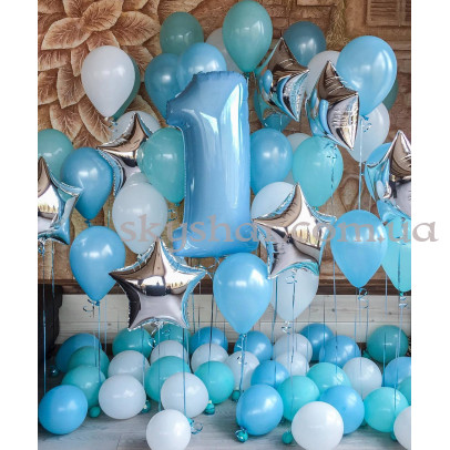 Фотозона з кульок "Відтінки Блакитного" – фото 1 Фотозона з кульок "Відтінки Блакитного" – фото 1