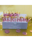 Свічки букви на торт "HAPPY BIRTHDAY" Омбре рожево-золоте – фото 3