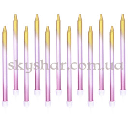 Набор свечей для торта Омбре Розово-золотое 12 шт. – фото 15