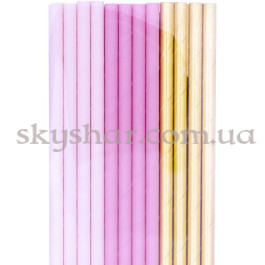 Набір трубочок для коктейлю "Рожеві та золотисті" 24 шт. – фото 7