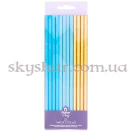 Опция Набор трубочек для коктейля "Голубые и золотистые" 24 шт. – фото 1 Опция Набор трубочек для коктейля "Голубые и золотистые" 24 шт. – фото 1