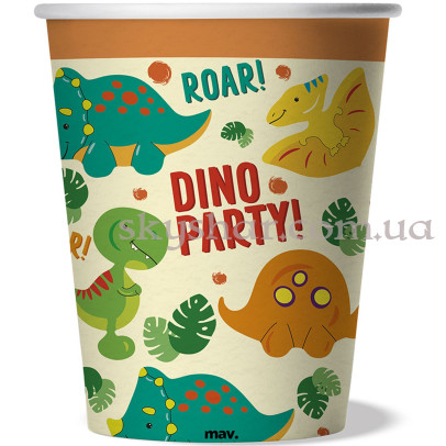 Стаканы "Dino Party Динозавры" 250 мл 8 шт. – фото 1