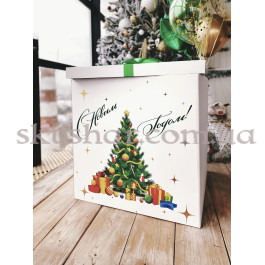 Коробка сюрприз с шарами "С Новым Годом!" белая – фото 8