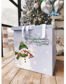 Коробка сюрприз с шарами "Волшебного Нового Года Снеговик" голубая – фото 3