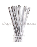 Трубочка для коктейля фольгированная серебряная 12 шт. – фото 2