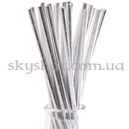 Опция Трубочка для коктейлю фольгована срібна 12 шт. – фото 7
