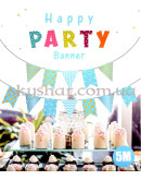 Гирлянда бумажная "Флажки голубая симфония" 5 м – фото 3