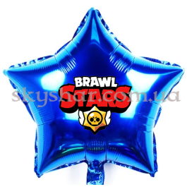 Опция Фольгована кулька "Brawl Stars" Напис Синя (Бравл Старс) – фото 22