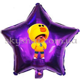 Опция Фольгована кулька "Brawl Stars Леон Саллі" Зірка Фіолетова (Бравл Старс) – фото 13