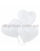 Гелієві кульки "Сердечки" Білі (30 см) – фото 2