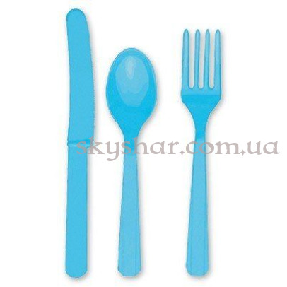Столовые приборы Голубые 24 шт. – фото 1 Столовые приборы Голубые 24 шт. – фото 1