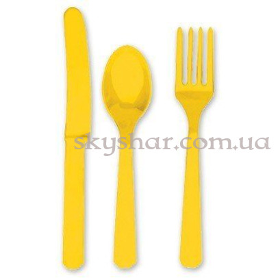 Столові прибори Жовті 24 шт. – фото 1