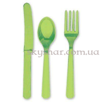 Столові прибори Зелені 24 шт. – фото 1 Столові прибори Зелені 24 шт. – фото 1