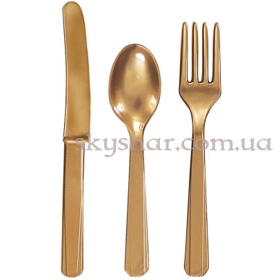 Столовые приборы Золотистые 24 шт. – фото 1 Столовые приборы Золотистые 24 шт. – фото 1