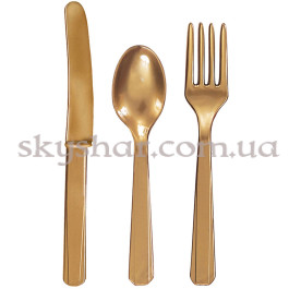 Опция Столові прибори Золотисті 24 шт. – фото 17