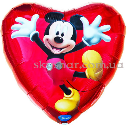 Фольгована кулька серце "Міккі Маус" – фото 1 Фольгована кулька серце "Міккі Маус" – фото 1