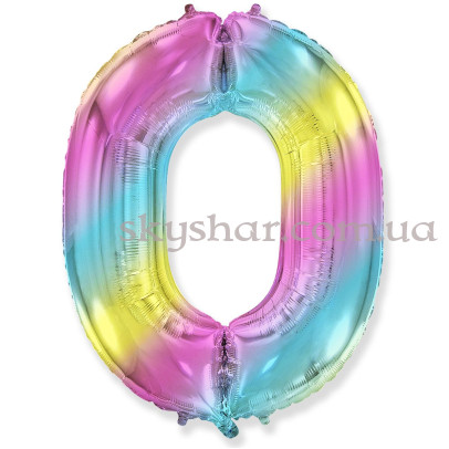 Фольгована цифра "0" Омбре Градієнт – фото 1 Фольгована цифра "0" Омбре Градієнт – фото 1