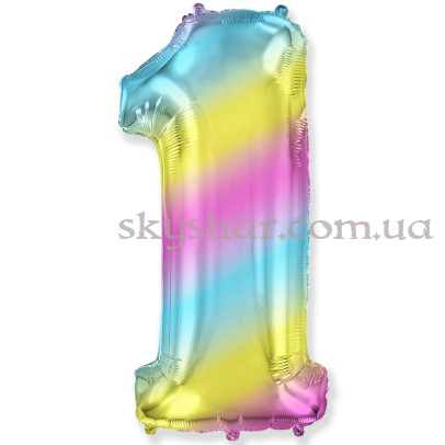 Фольгована цифра "1" Омбре Градієнт – фото 1 Фольгована цифра "1" Омбре Градієнт – фото 1