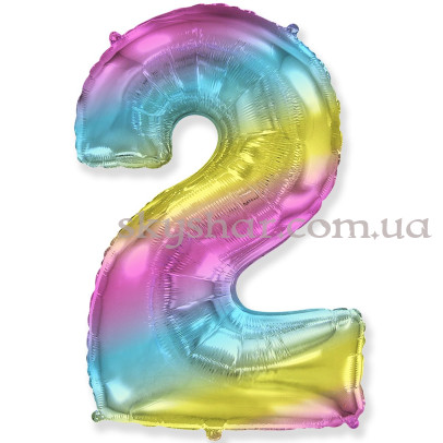 Фольгована цифра "2" Омбре Градієнт – фото 1