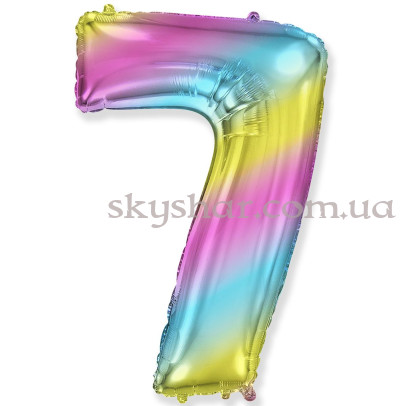 Фольгована цифра "7" Омбре Градієнт – фото 1 Фольгована цифра "7" Омбре Градієнт – фото 1