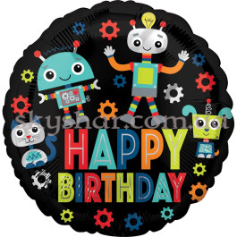 Опция Фольгована кулька коло "Happy Birthday Роботи" – фото 2 Опция Фольгована кулька коло "Happy Birthday Роботи" – фото 2