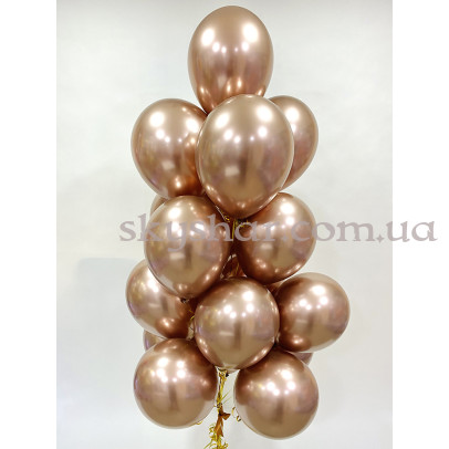 Гелієві кульки "Хром Рожеве Золото" (30 см)  – фото 1
