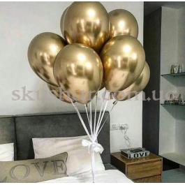 Опция Гелиевые шары "Хром Золото на атласной ленте" (30 см) – фото 20 Опция Гелиевые шары "Хром Золото на атласной ленте" (30 см) – фото 20