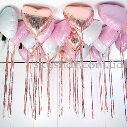 Фольгированный шар под потолок "Сердце с дождиком" 46 см – фото 1