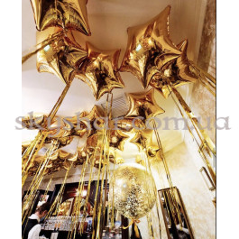 Фольгована кулька під стелю "Зірка золота з дощиком" 46 см – фото 11