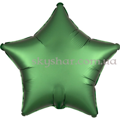 Фольгована кулька "Зірка зелена Сатин" 46 см – фото 1