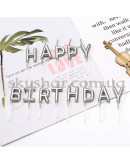Свічки-літери для торта "Happy Birthday" Срібло – фото 2