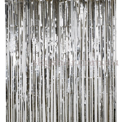 Фольгирована шторка Дощик Срібло 1х2 м – фото 1