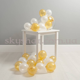 Опция Повітряні кульки на підлогу Міні 5" (12 см) Золоті та Білі – фото 12