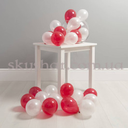 Опция Повітряні кульки на підлогу Міні 5" (12 см) Червоні та Білі – фото 7