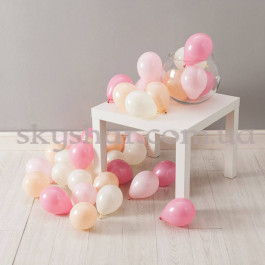 Опция Повітряні кульки на підлогу Міні 5" (12 см) Ніжно Рожеве Асорті – фото 5