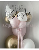 Шар Баблс с розово-золотистыми шариками внутри с Вашей надписью 61 см – фото 3