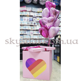 Опция Коробка сюрприз с шарами розовая "Likee" (Лайки)" – фото 5 Опция Коробка сюрприз с шарами розовая "Likee" (Лайки)" – фото 5